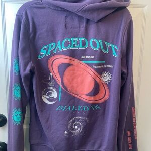 Purple Hoodie with Space Graphic